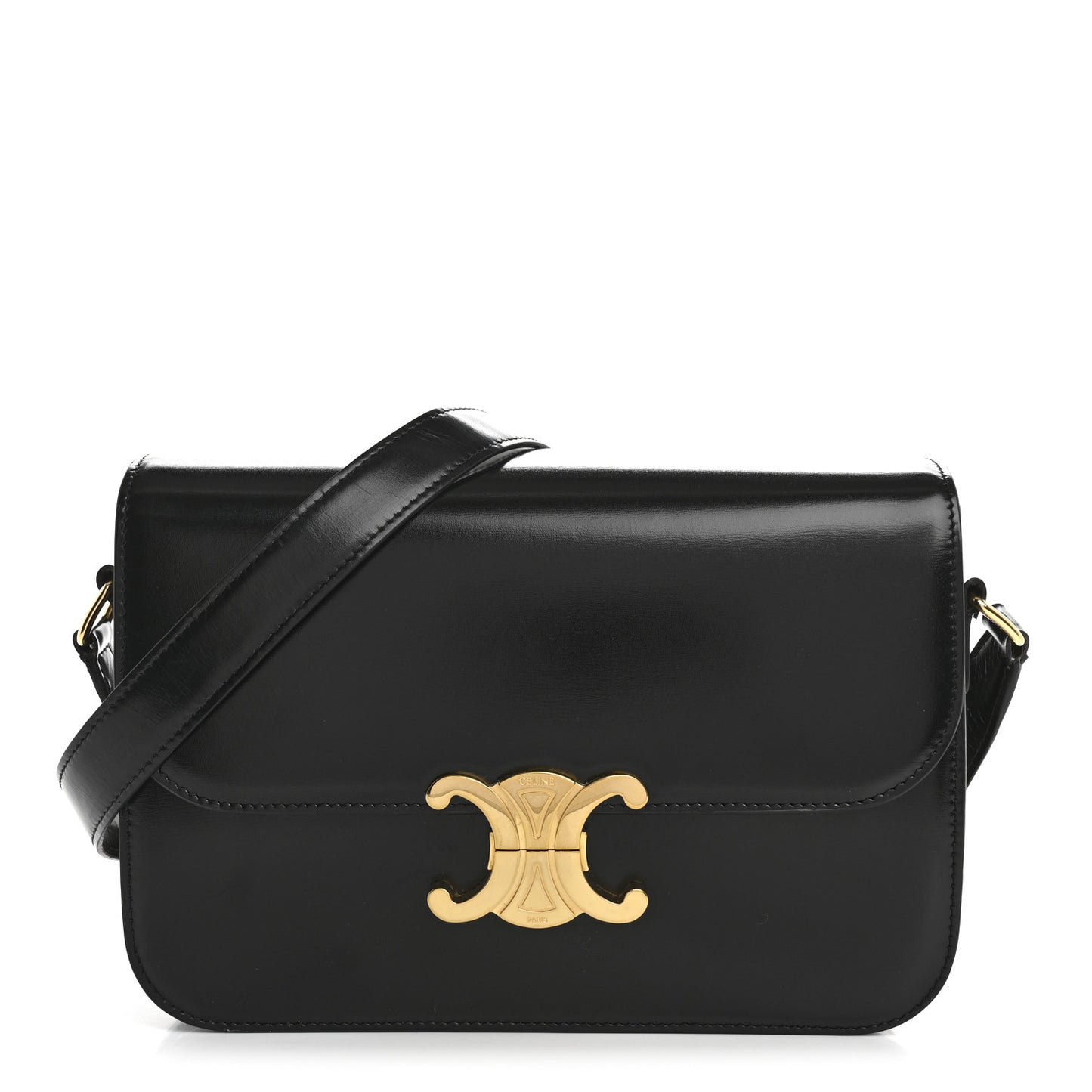 Shiny Calfskin Medium Triomphe Black