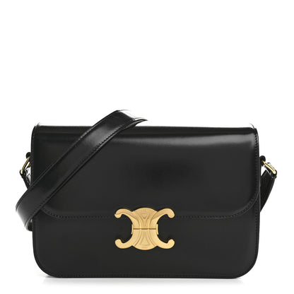 Celine Shiny Calfskin Medium Triomphe Black 1 of 13