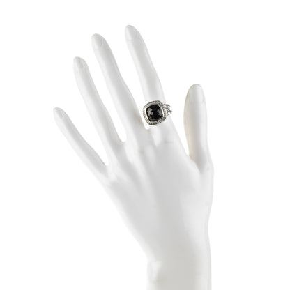 David Yurman Sterling Silver Diamond Black Onyx 11mm Albion Ring 52 6 2 of 5