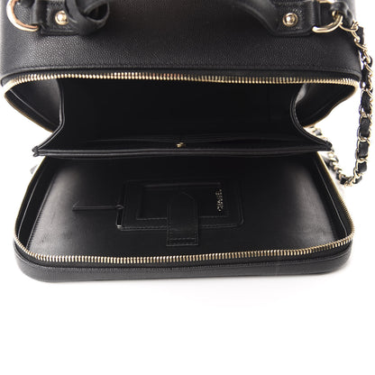Chanel Caviar Quilted Large CC Filigree Vanity Case Black 5 of 10