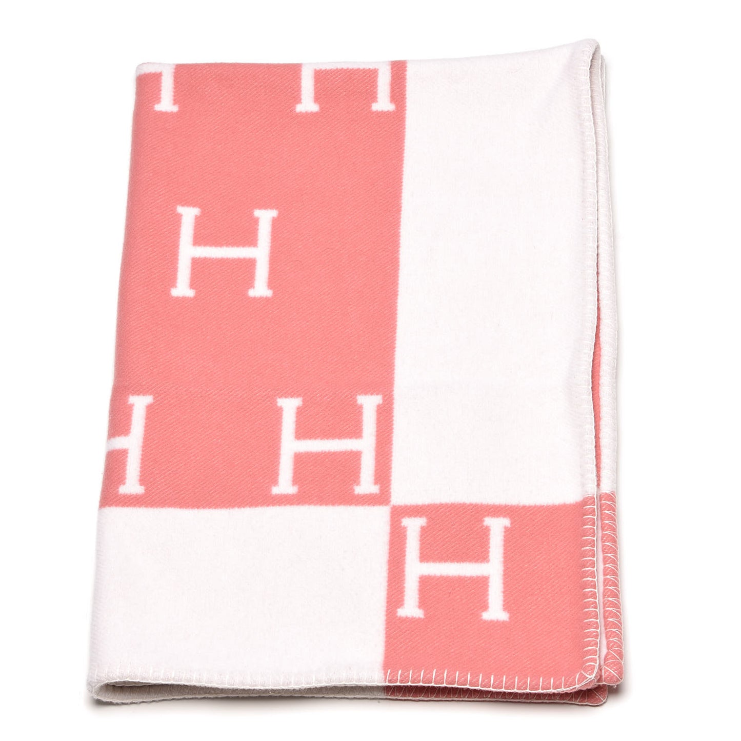 Wool Cashmere Avalon Baby Blanket Rose Airelle White