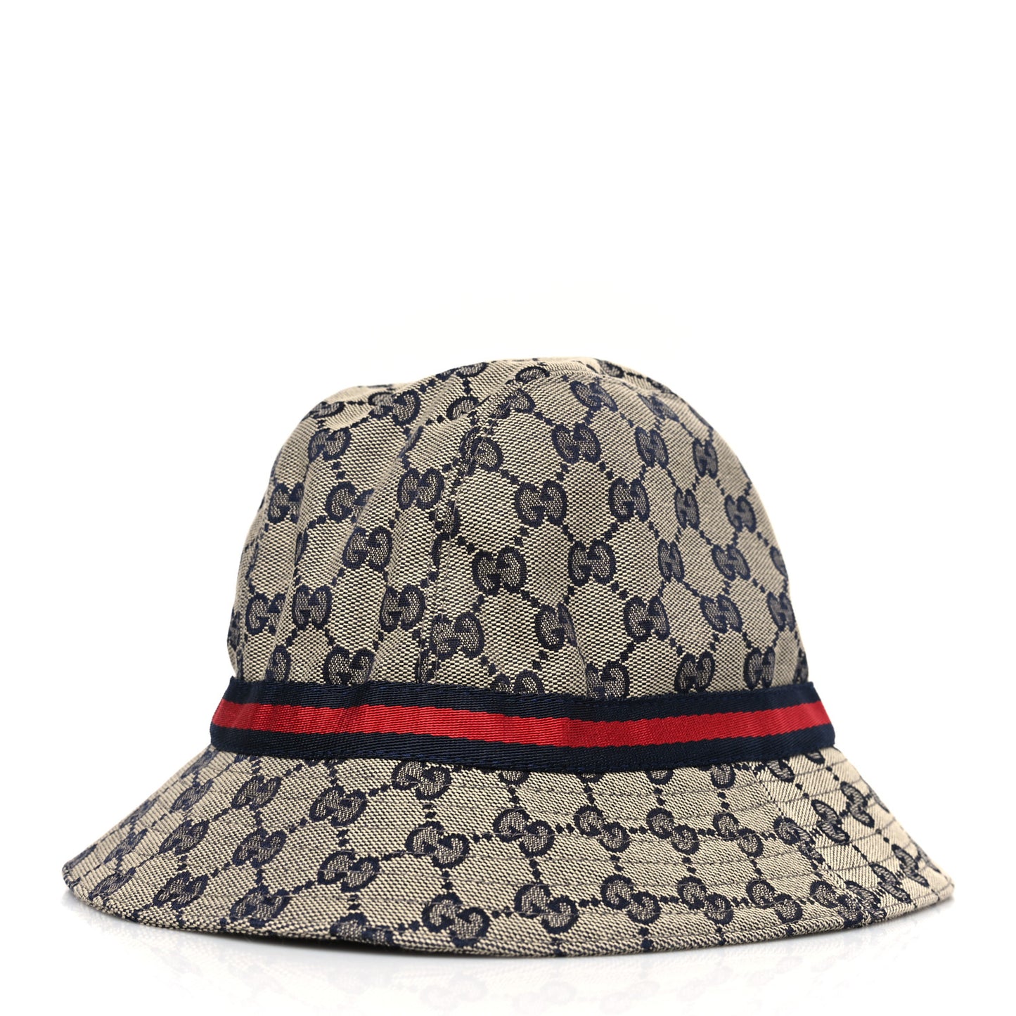GG Monogram Web Bucket Hat L Beige Blue
