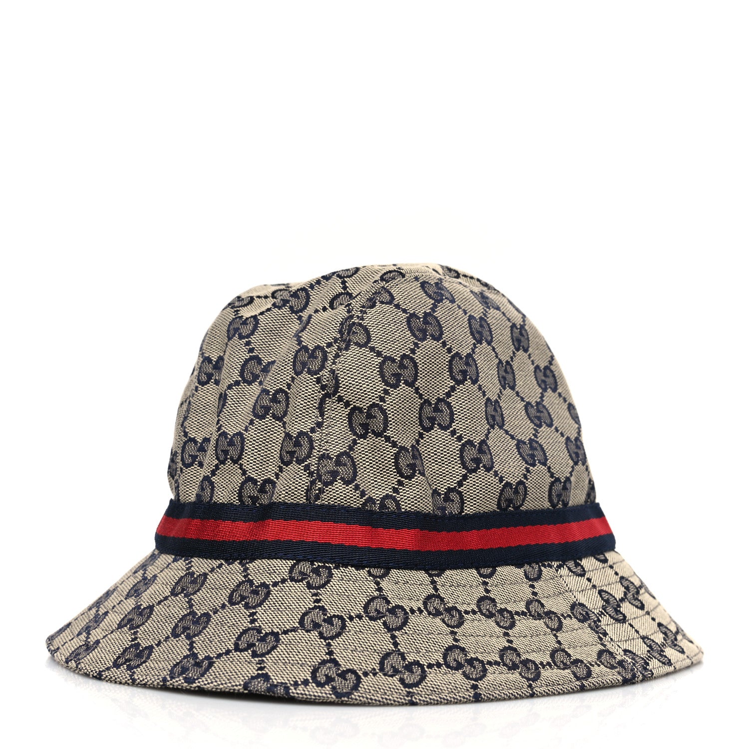Gucci GG Monogram Web Bucket Hat L Beige Blue 1 of 8