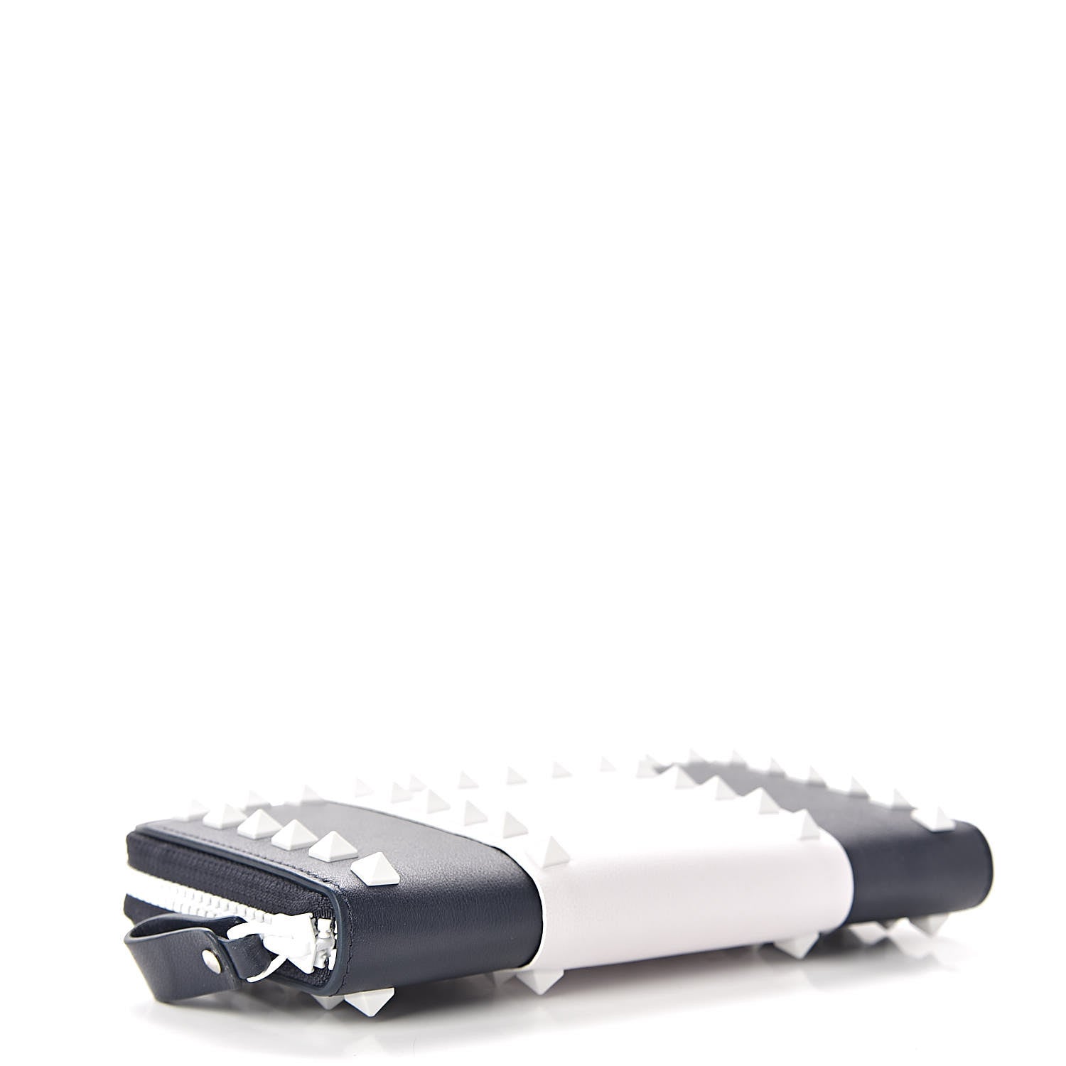 Valentino Garavani Vitello Colorblock Free Rockstud Zip Around Wallet Marine White 4 of 6