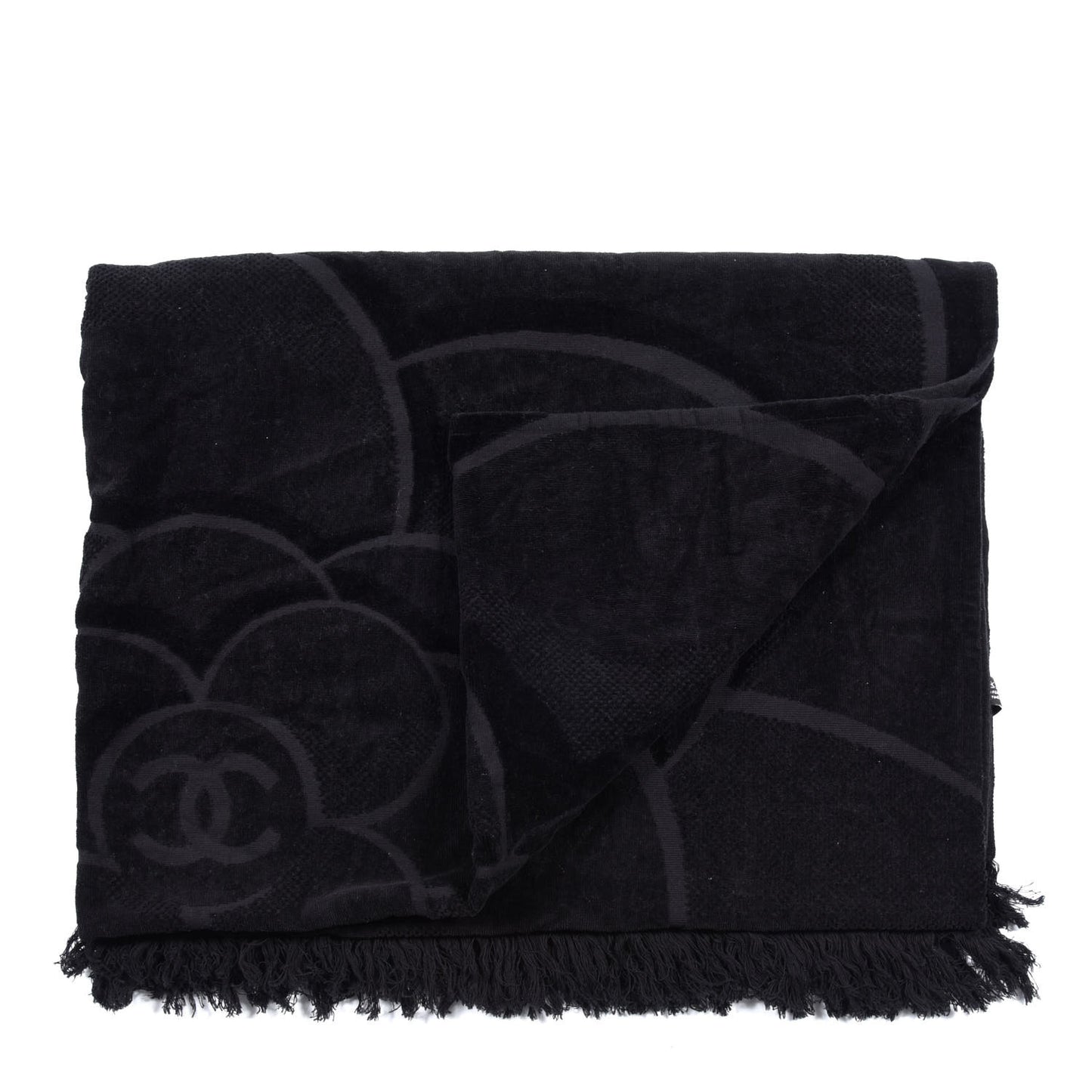 Terry Cotton CC Camellia Beach Towel Black
