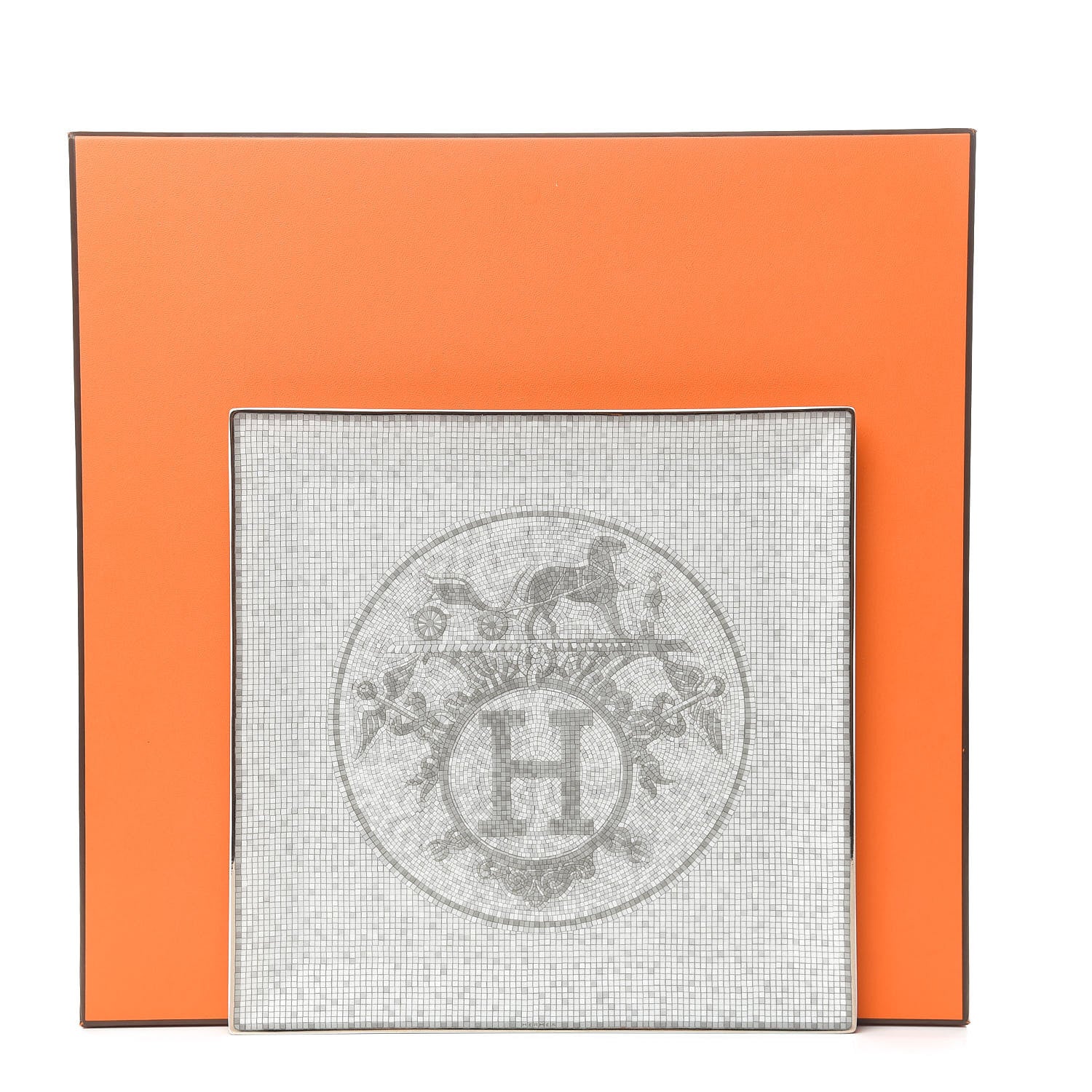 Hermes Porcelain Mosaique au 24 Platine Square Plate 7 of 7