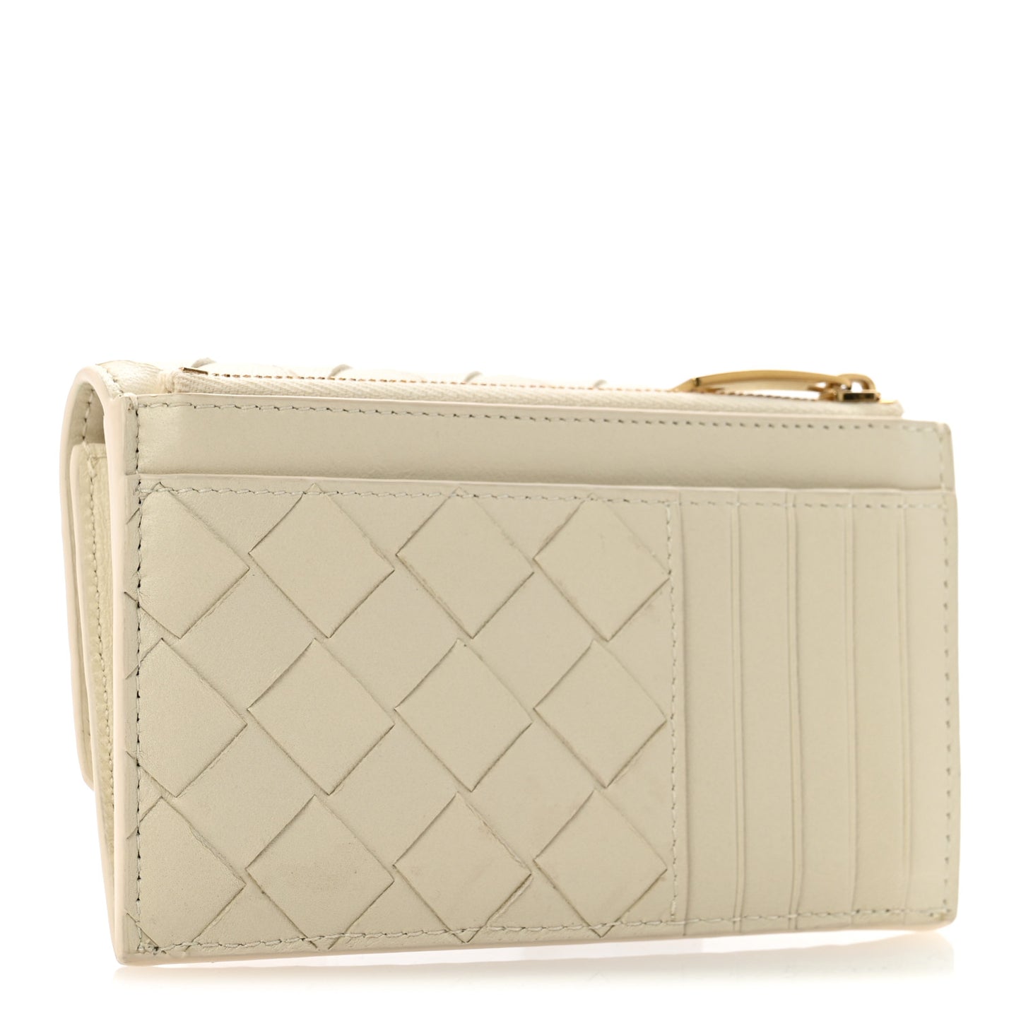 Nappa Intrecciato Andiamo Flap Card Case White