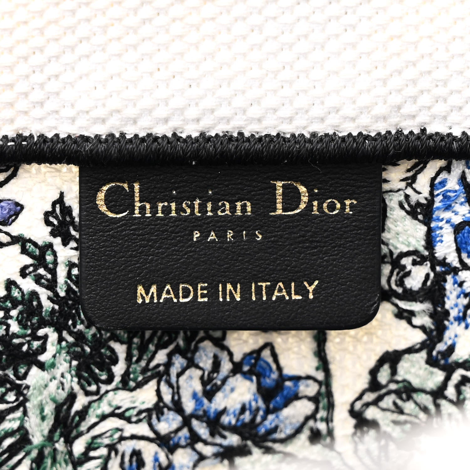Christian Dior Canvas Embroidered Medium Flowers Book Tote Blue 6 of 11