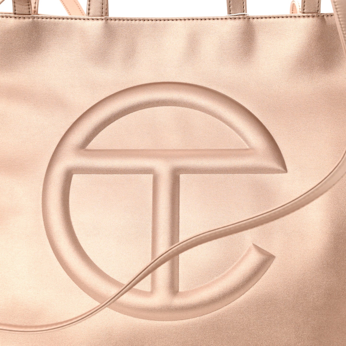 Metallic Vegan Leather Large Shopping Bag Copper
