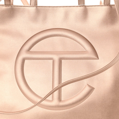 Telfar Metallic Vegan Leather Large Shopping Bag Copper 8 of 10