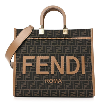 Fendi Vitello King Jacquard FF Medium Fendi Sunshine Shopper Tote Cuoiota 1 of 9