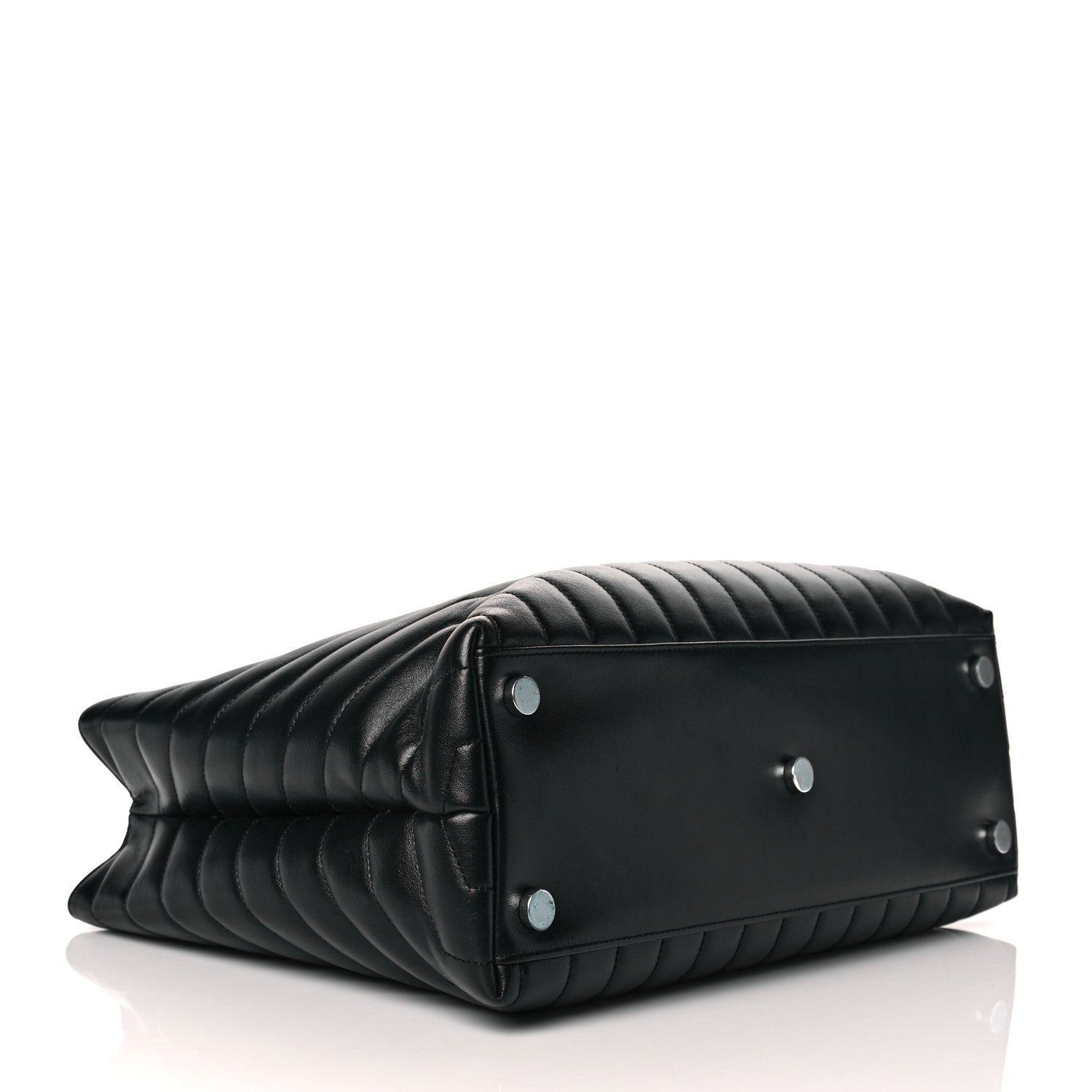 Saint Laurent Calfskin Y Quilted Monogram Large Loulou Shopper Black 4 of 12