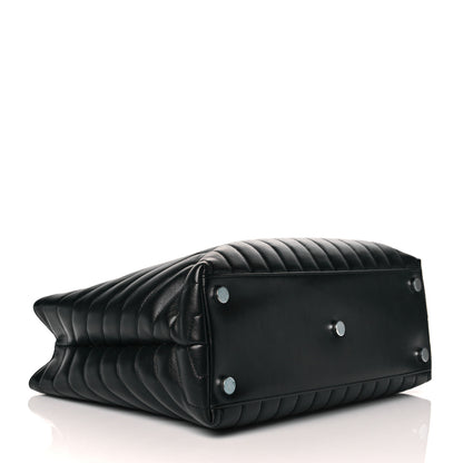 Saint Laurent Calfskin Y Quilted Monogram Large Loulou Shopper Black 4 of 12