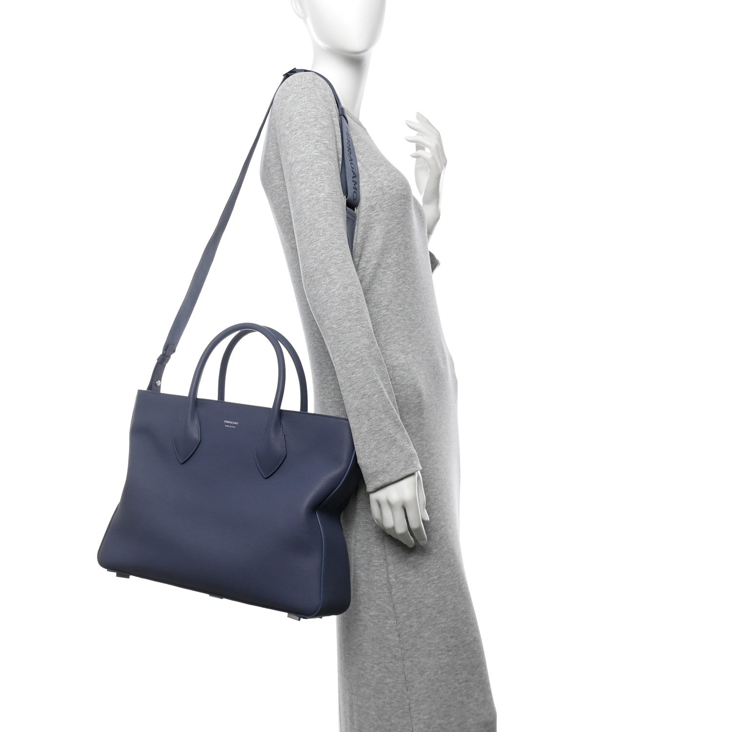 Salvatore Ferragamo Calfskin Medium Star Tote Graphite 2 of 10