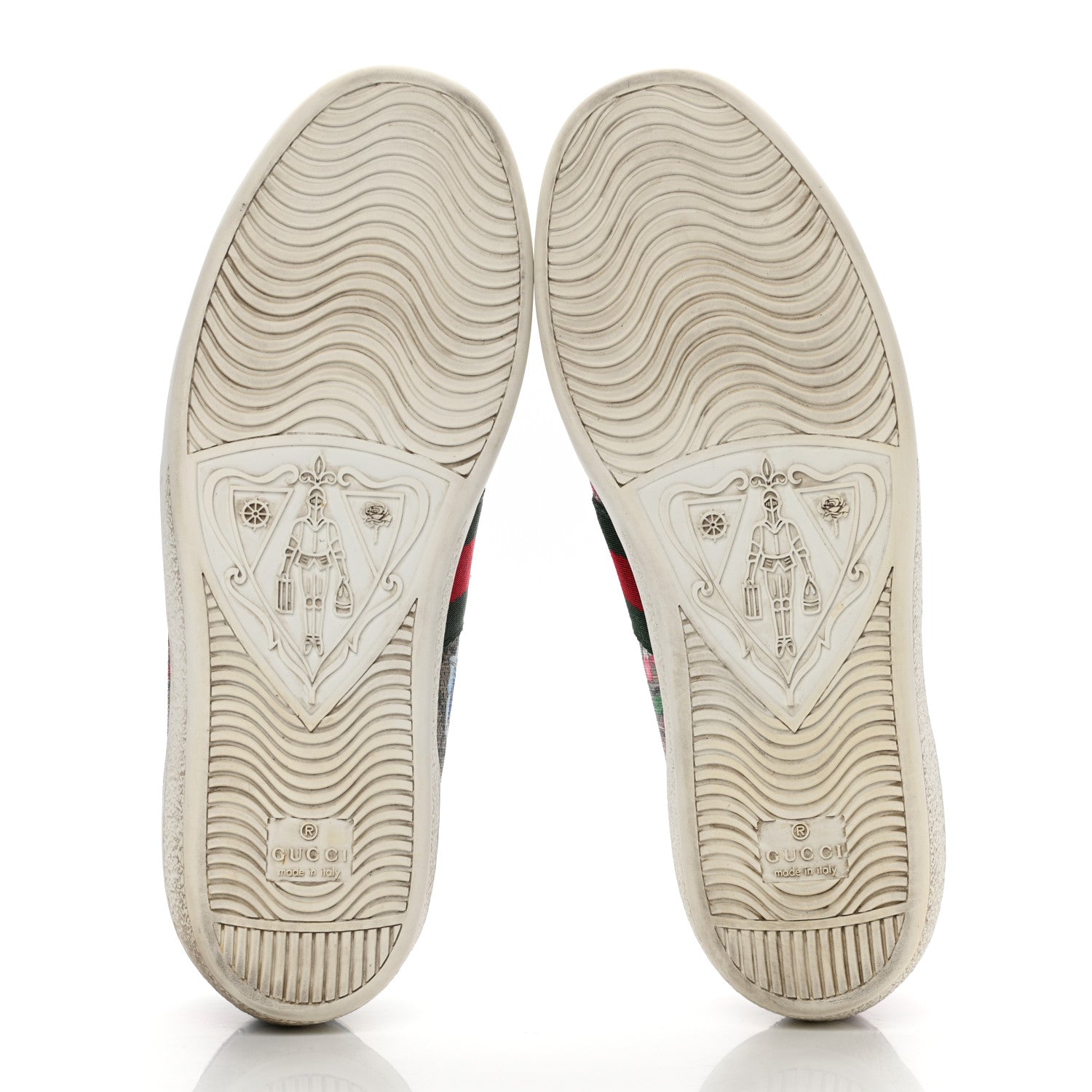 Gucci GG Supreme Monogram Flora Web Womens Ace Sneakers 38 Beige Multicolor Rosso 5 of 16