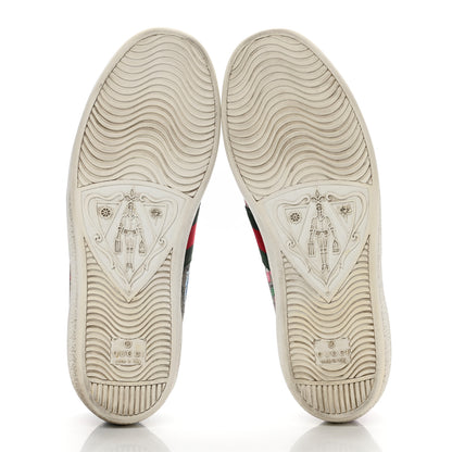 Gucci GG Supreme Monogram Flora Web Womens Ace Sneakers 38 Beige Multicolor Rosso 5 of 16