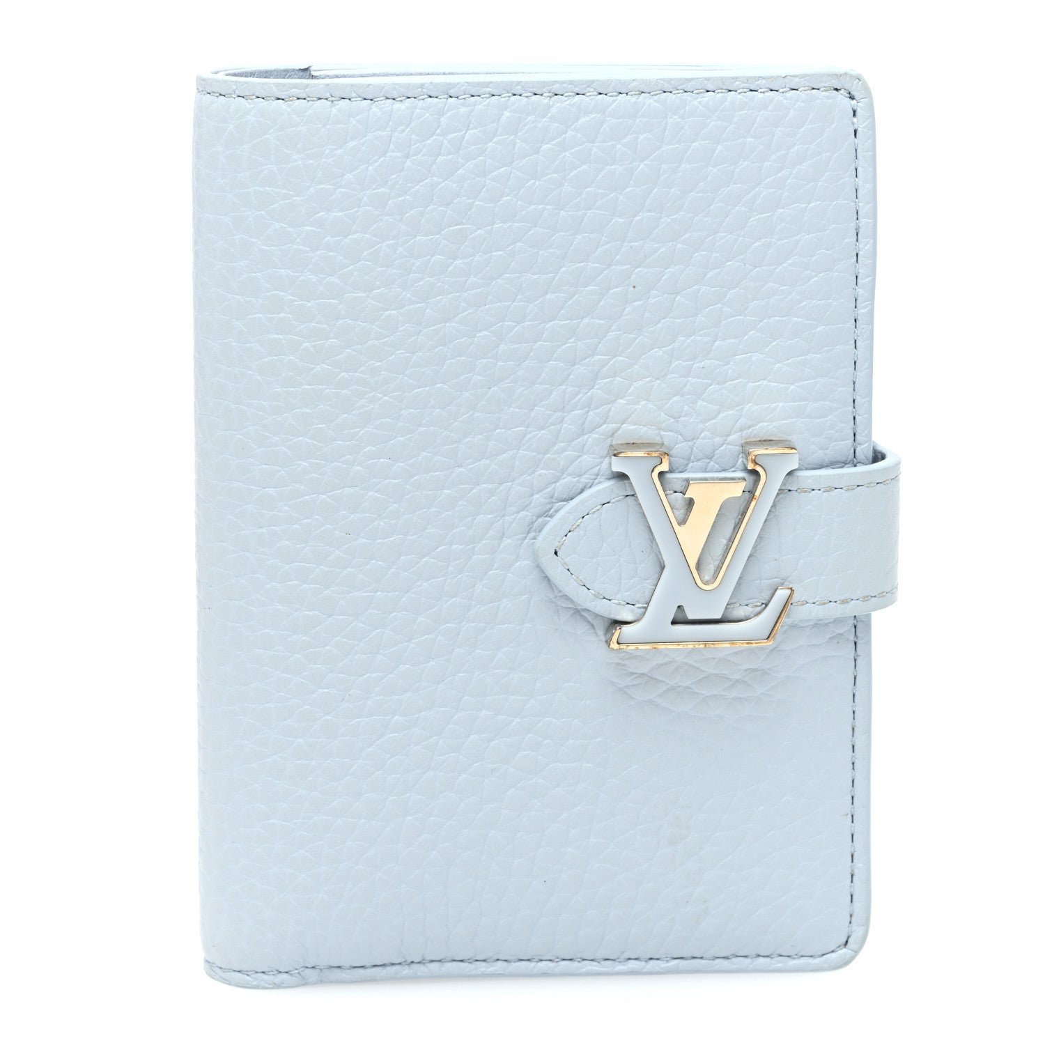 Louis Vuitton Taurillon Capucines Vertical Compact Wallet Olympe Blue 1 of 7