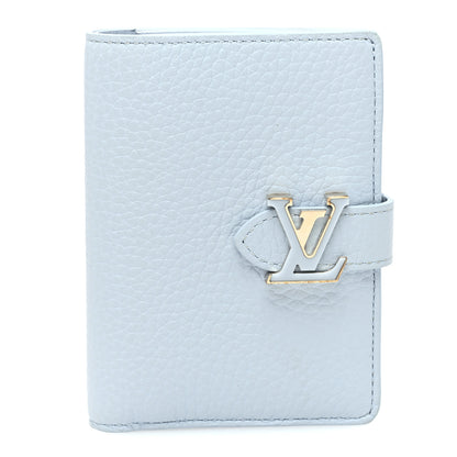 Louis Vuitton Taurillon Capucines Vertical Compact Wallet Olympe Blue 1 of 7