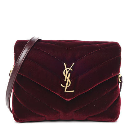 Saint Laurent Velvet Y Quilted Monogram Toy Loulou Crossbody Bag French Burgundy 1 of 15