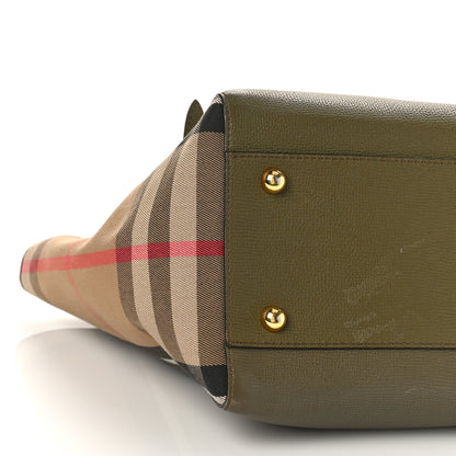 Burberry Grainy Calfskin House Check Small Canterbury Olive Melange 7 of 9