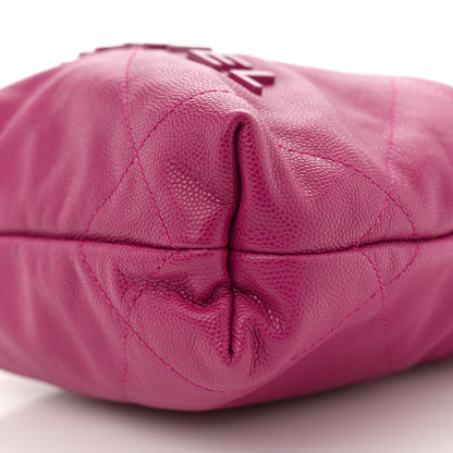 Chanel Shiny Caviar Quilted Monochrome Mini Chanel 22 Fuchsia 10 of 11