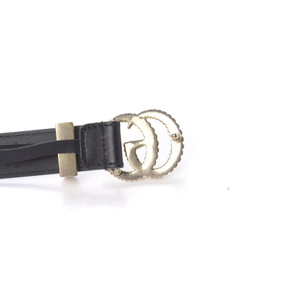 Gucci Moon Calfskin Torchon Double G 25mm Belt 80 32 Black 8 of 9
