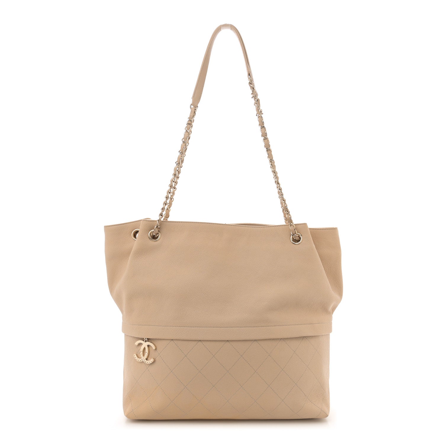 Chanel Caviar Stitched Shopping Tote Beige 1 of 12