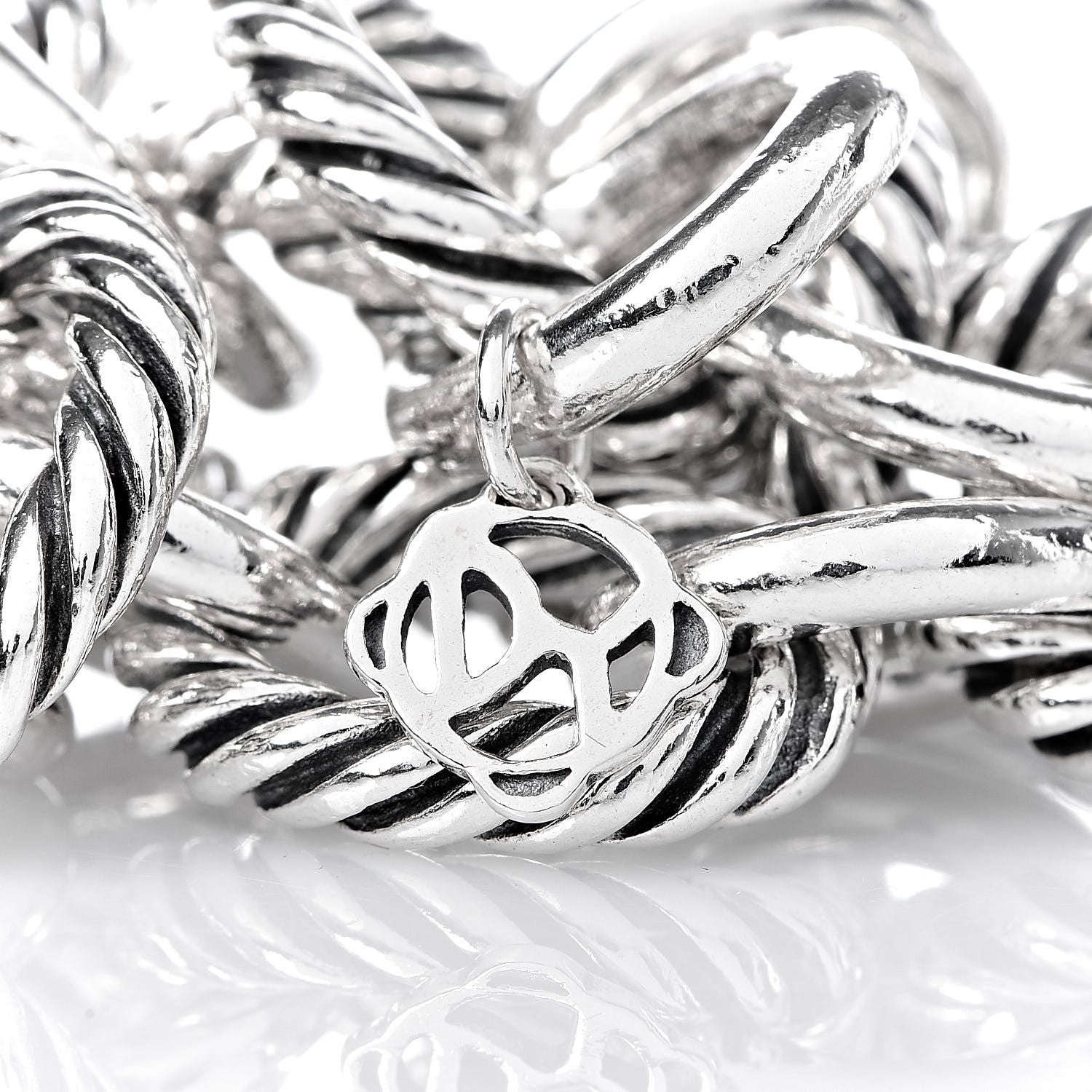 David Yurman Sterling Silver 12mm Large Oval Link Bracelet 5 of 5
