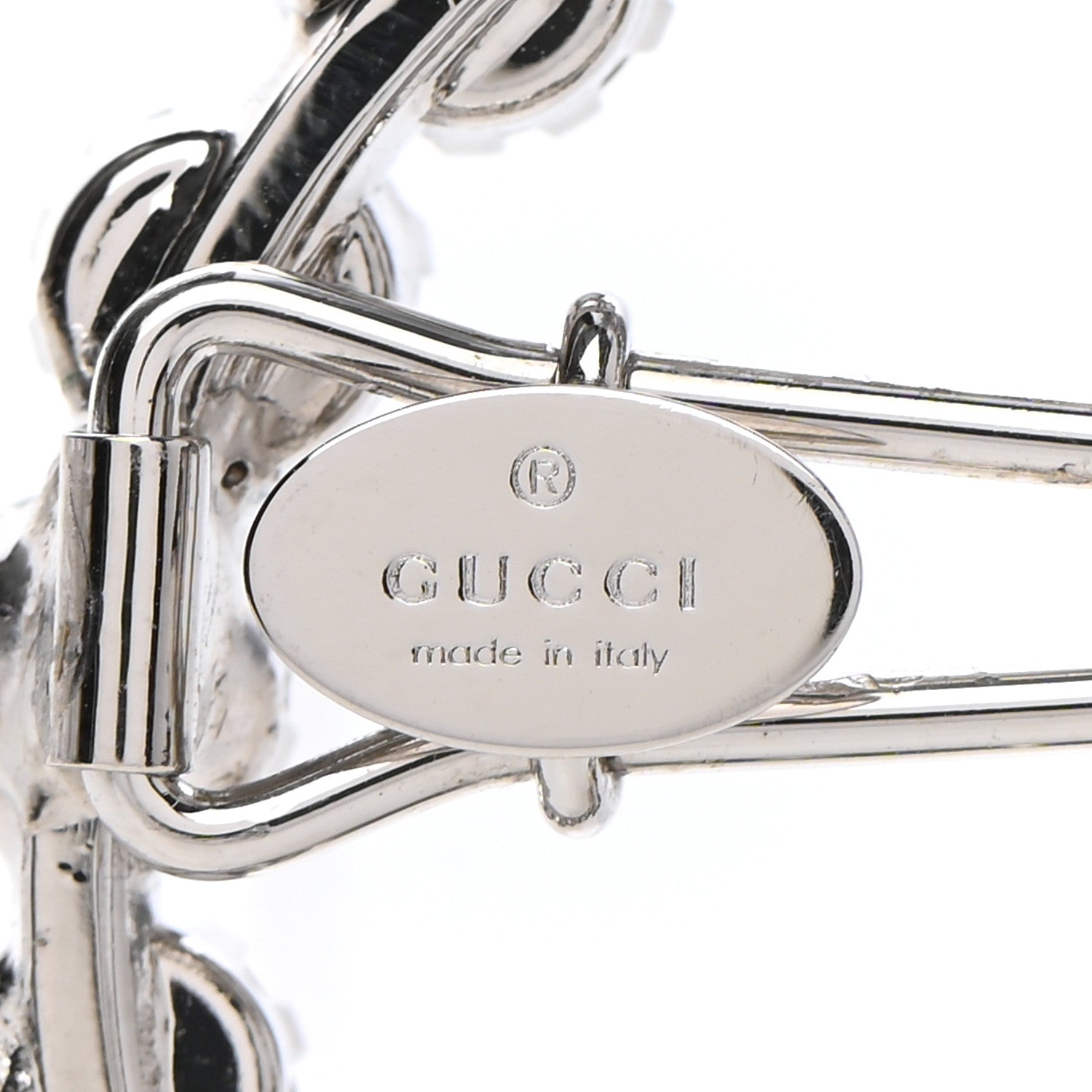 Gucci Crystal Interlocking G Hair Clip Silver 4 of 4