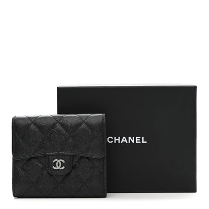 Chanel Iridescent Caviar Quilted Compact Flap Wallet Black 11 of 11