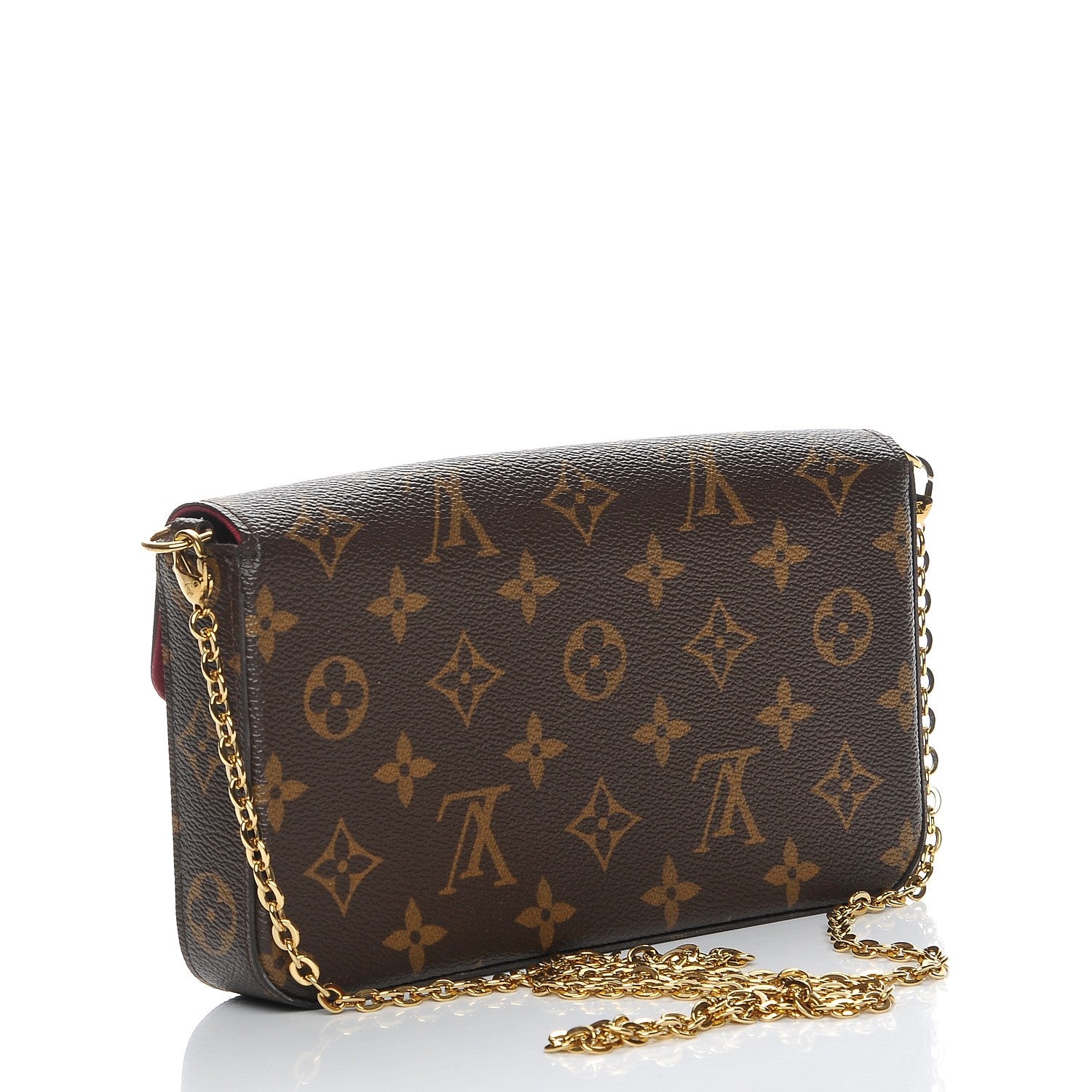 Louis Vuitton Monogram Pochette Felicie Chain Wallet Fuchsia 3 of 7
