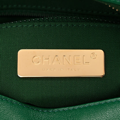 Chanel Goatskin Quilted Chanel 19 Camera Case Green 6 of 10