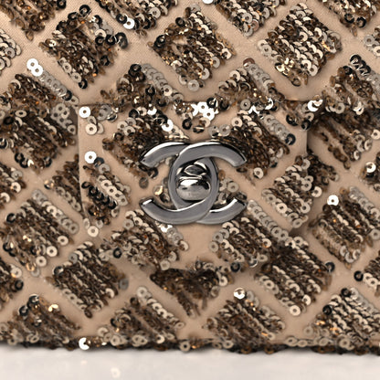 Chanel Sequin Quilted Medium Single Flap Gold 7 of 10