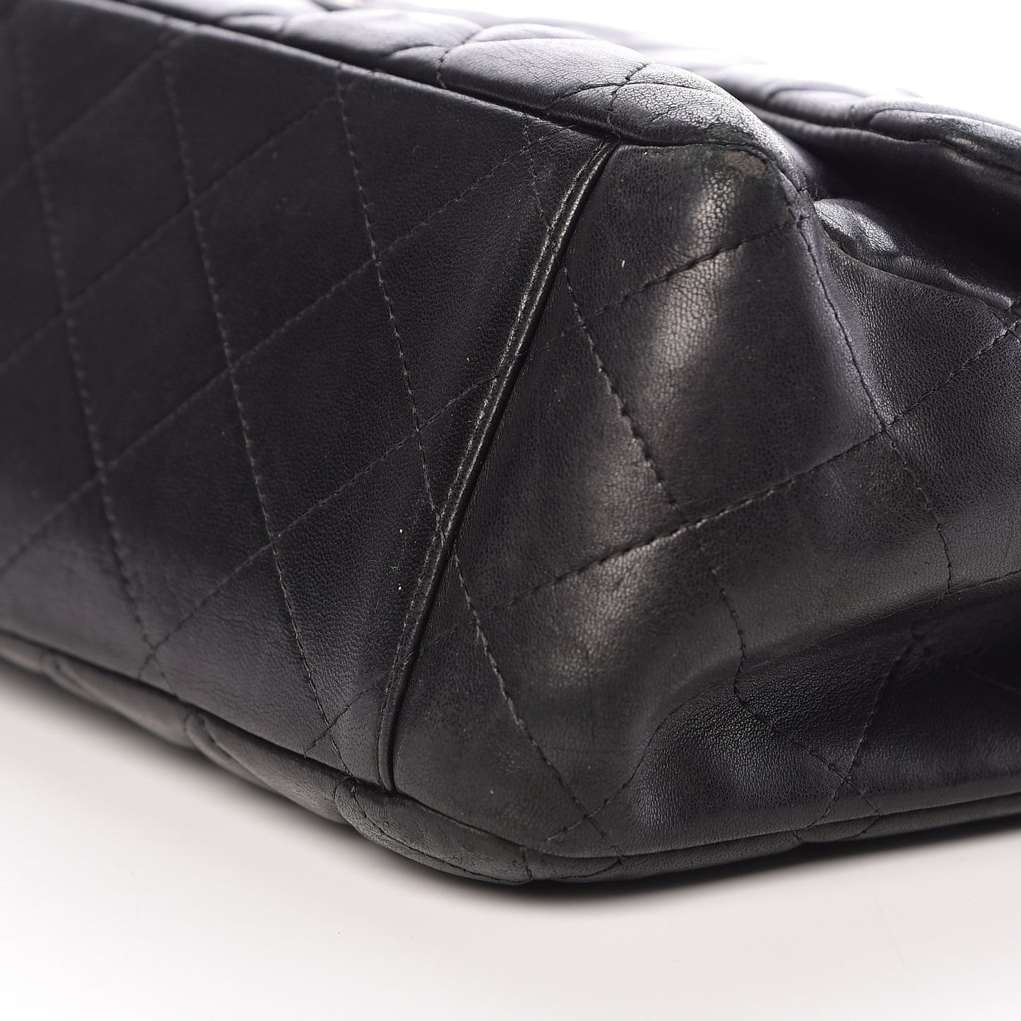 Lambskin Quilted Maxi Double Flap Black