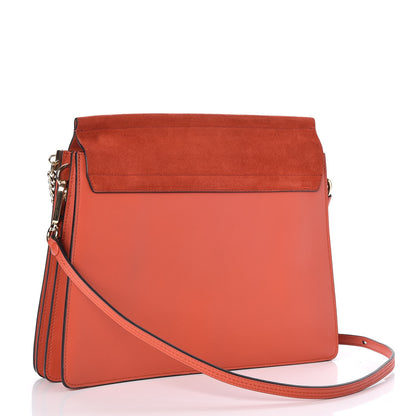 Chloe Calfskin Suede Medium Faye Shoulder Bag Orange 3 of 7