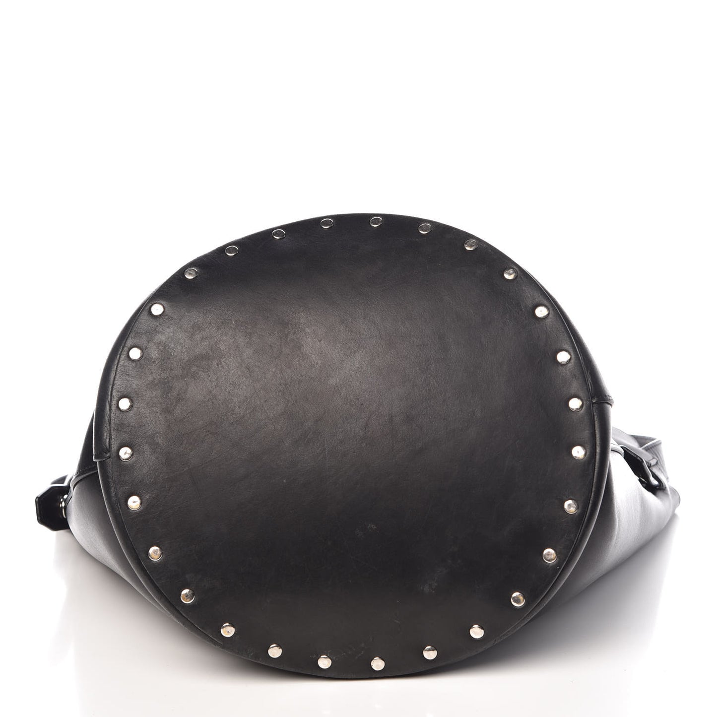 Natural Calfskin Biker Bucket Shoulder Bag Black Sunflower