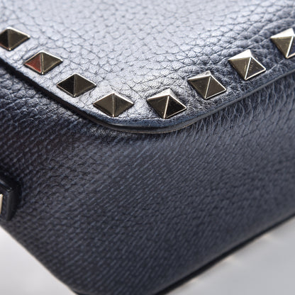 Valentino Garavani Pebbled Calfskin Rockstud Camera Crossbody Bag Deep Denim 12 of 14