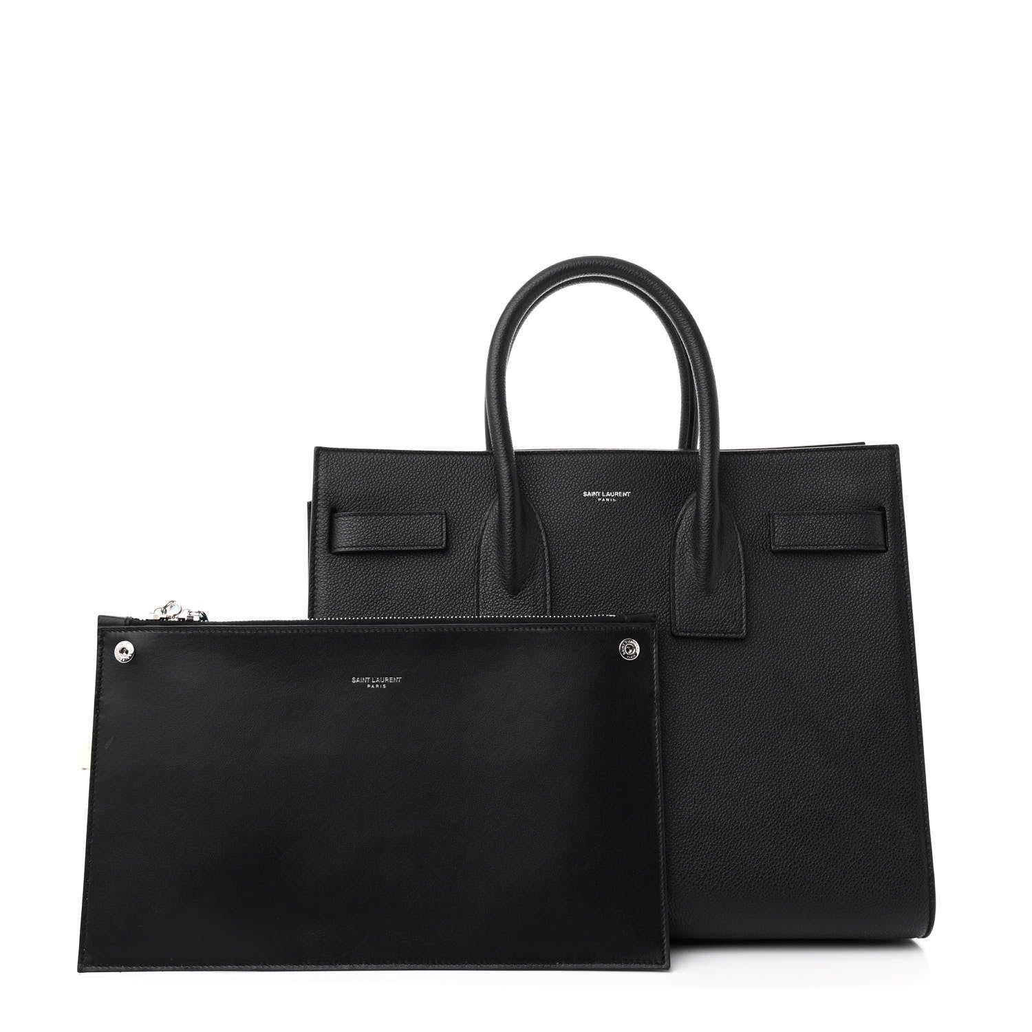 Saint Laurent Grained Calfskin Small Sac De Jour Black 3 of 11