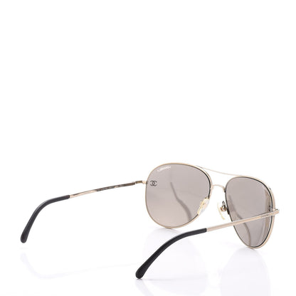 Chanel Polarized CC Aviator Sunglasses 4189-T-Q Pale Gold 4 of 8