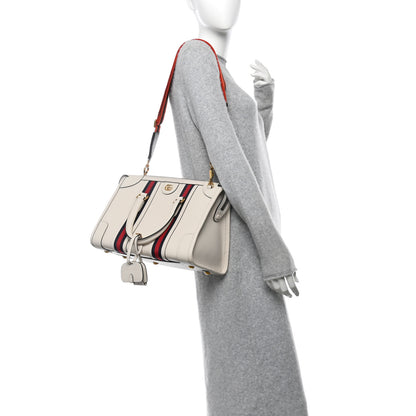 Gucci Koi Calfskin Medium Bauletto Duffle Top Handle Bag White 2 of 10