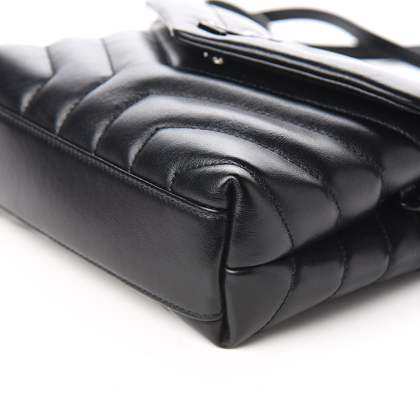 Calfskin Y Quilted Monogram Toy Loulou Crossbody Bag Black