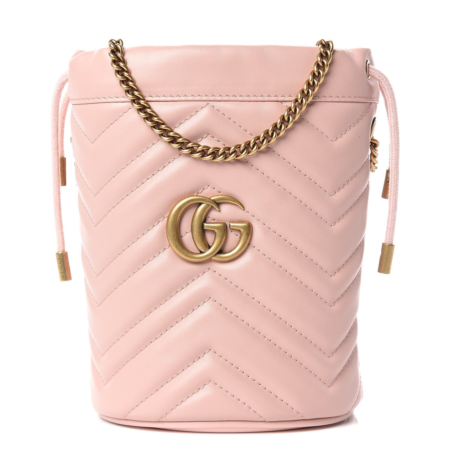 Gucci Calfskin Matelasse Mini GG Marmont 2.0 Bucket Bag Perfect Pink 1 of 9