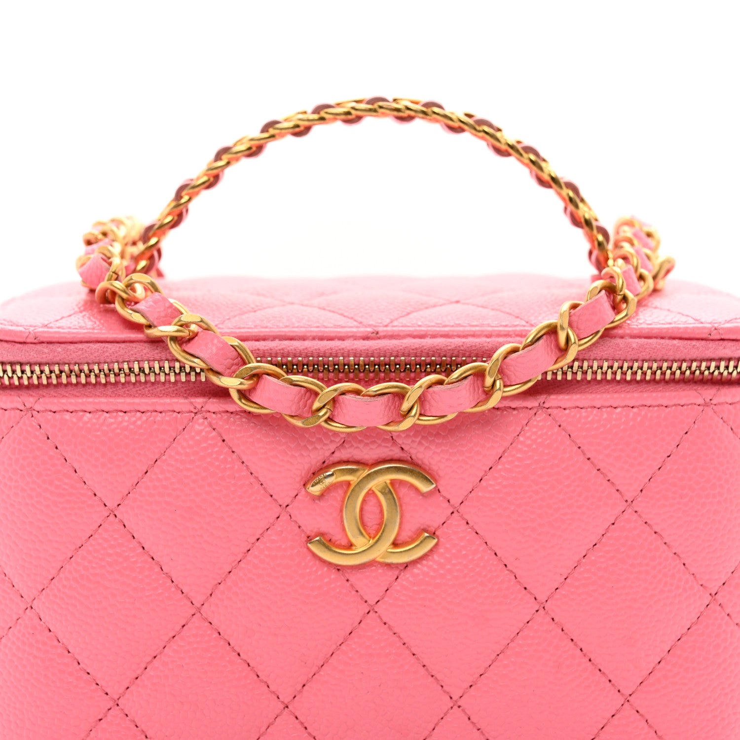 Chanel Shiny Caviar Quilted Pick Me Up Vanity Case Pink 5 of 11