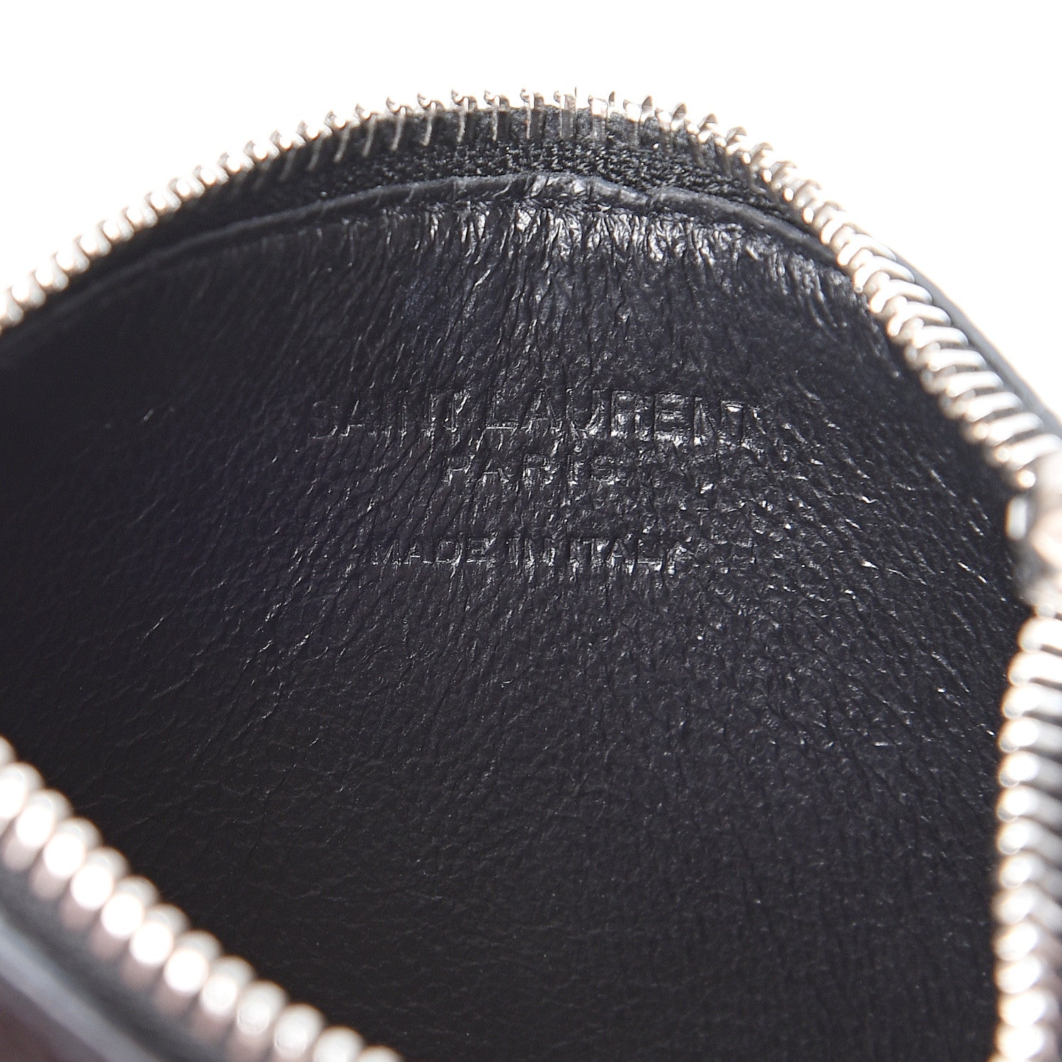 Saint Laurent Grained Calfskin 5 Fragments Zip Pouch Card Holder Black 7 of 9