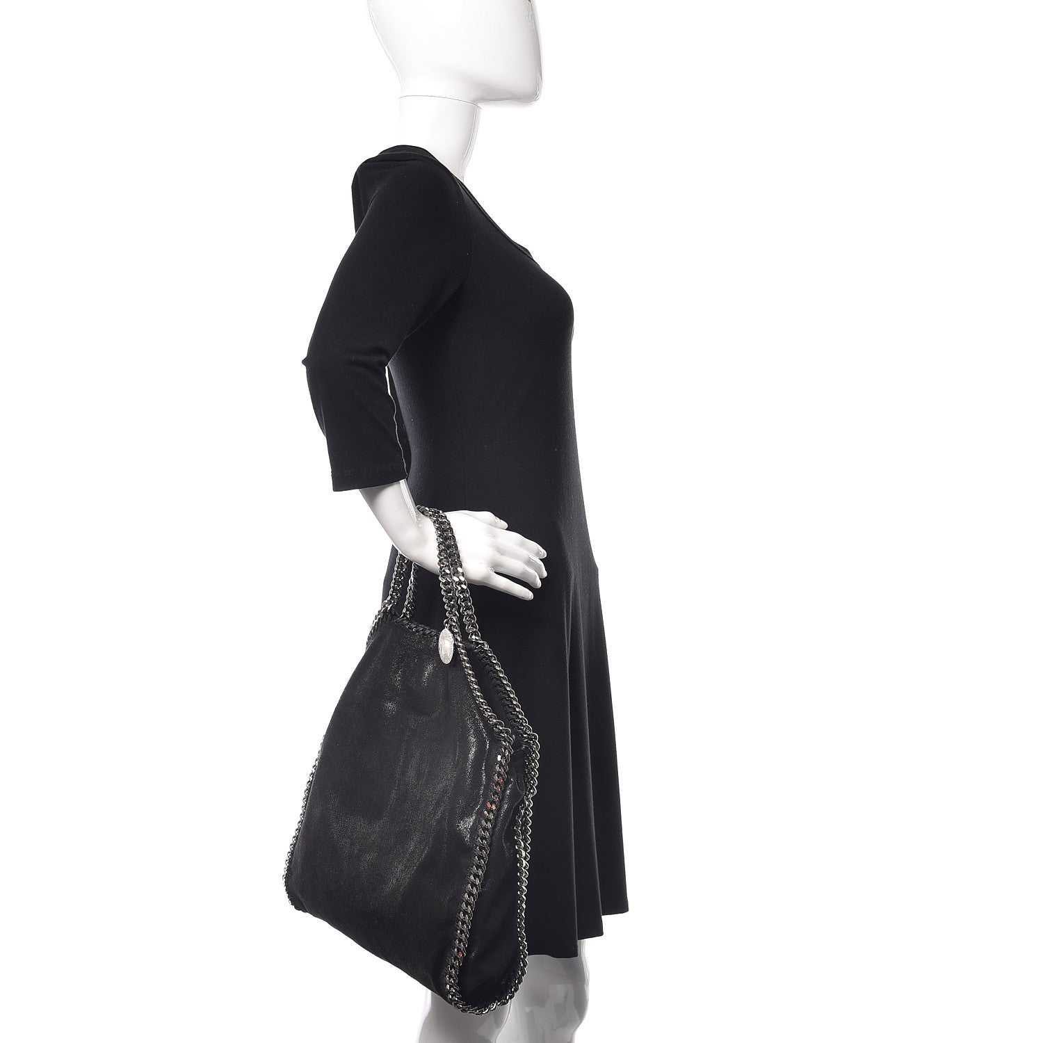 Stella McCartney Shaggy Deer Falabella Fold Over Tote Black 3 of 10