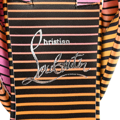 Christian Louboutin Satin Sandale Du Desert Stripe 100 Sandal 35.5 Pink Orange Multi 7 of 8