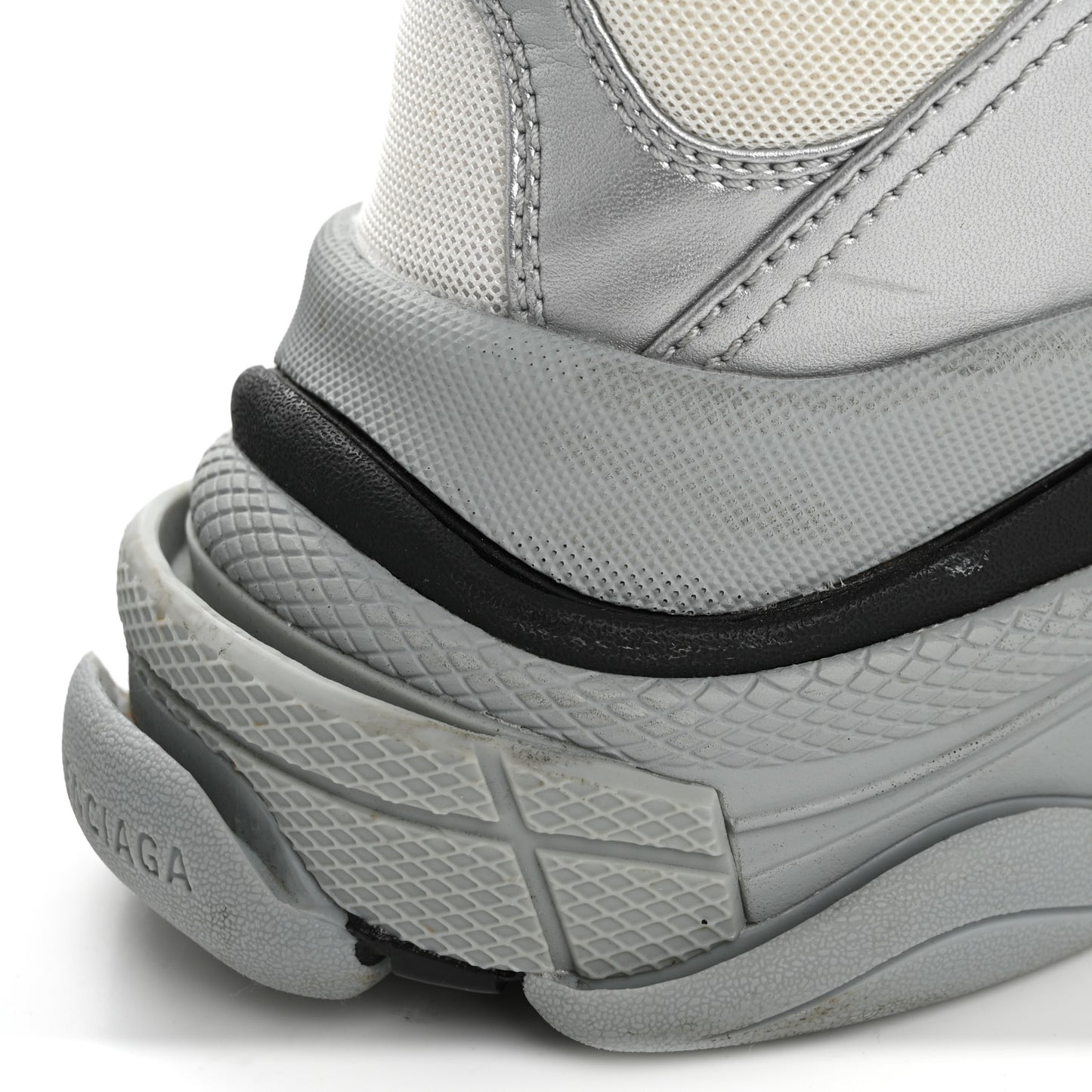 Metallic Fabric Mesh Mens Triple S Sneakers 10 Grey Dark Grey Black