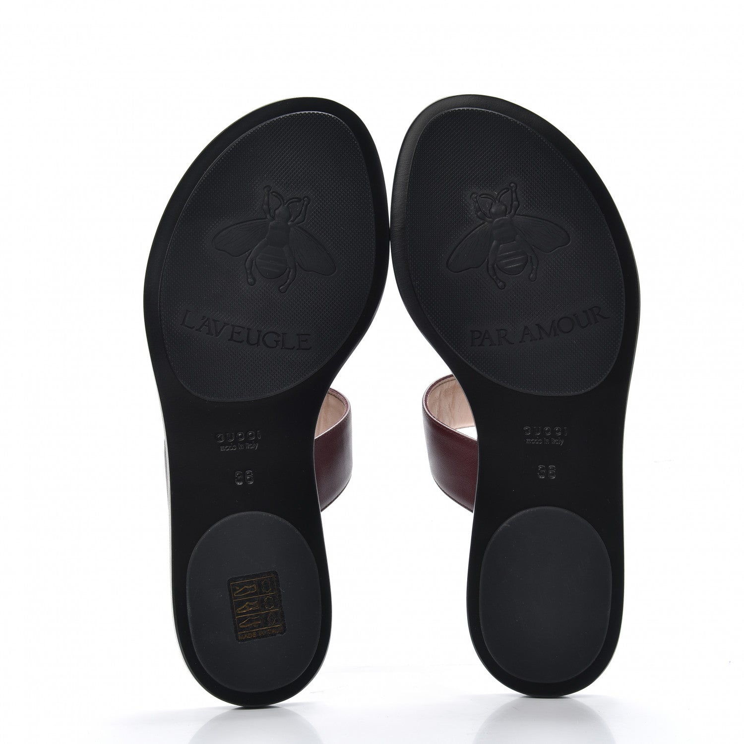 Gucci Calfskin GG Marmont Thong Sandals 36 Vintage Bordeaux 5 of 8