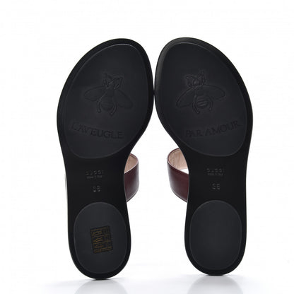 Gucci Calfskin GG Marmont Thong Sandals 36 Vintage Bordeaux 5 of 8