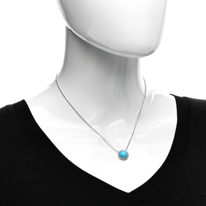 Van Cleef & Arpels 18K White Gold Turquoise Perlee Couleurs Pendant Necklace 2 of 6